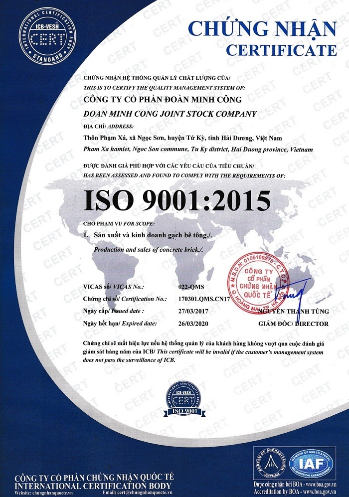 DmC đạt chứng nhận ISO 9001:2015