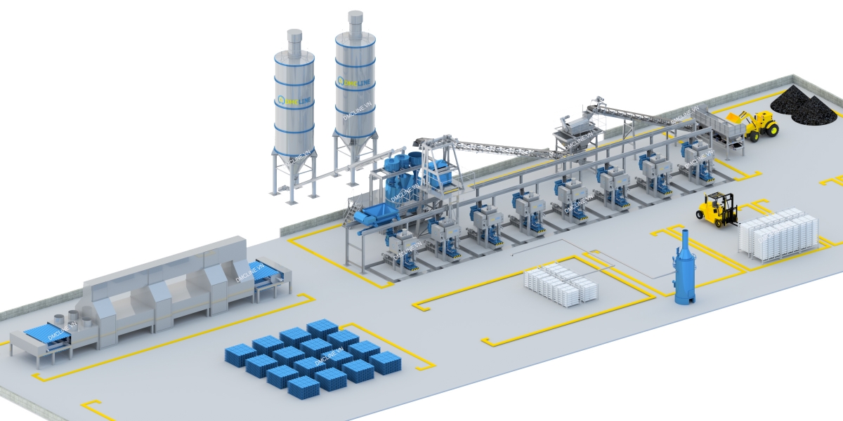 Layout of cement tile making factory