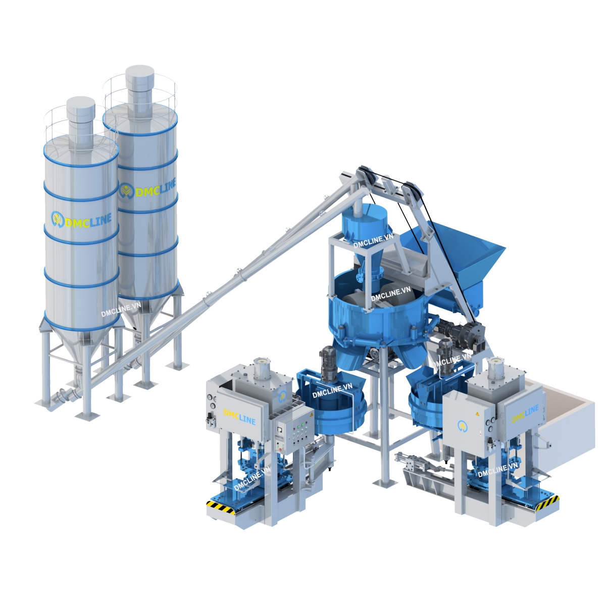 Production scale with 2 cement tile making machines