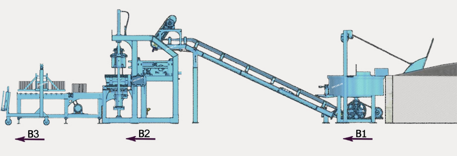 Production process of P700 concrete block